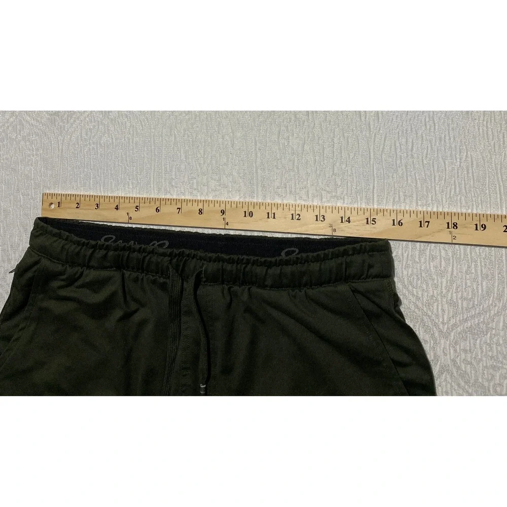 Eddie Bauer Lounge Mens Medium Olive Green Performance Shorts Drawstring Stretch